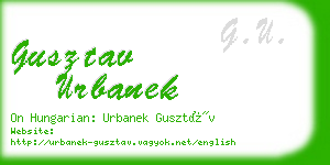 gusztav urbanek business card